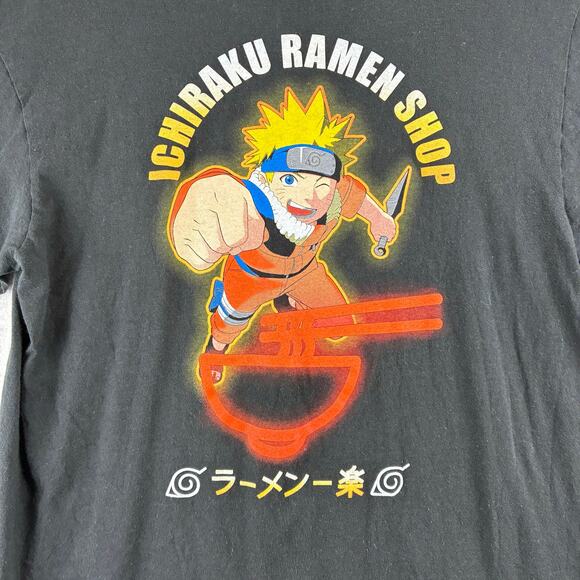 Naruto T-Shirt Men's Large Black Cotton Ichiraku Ramen Shop Anime Show Character - Picture 2 of 7